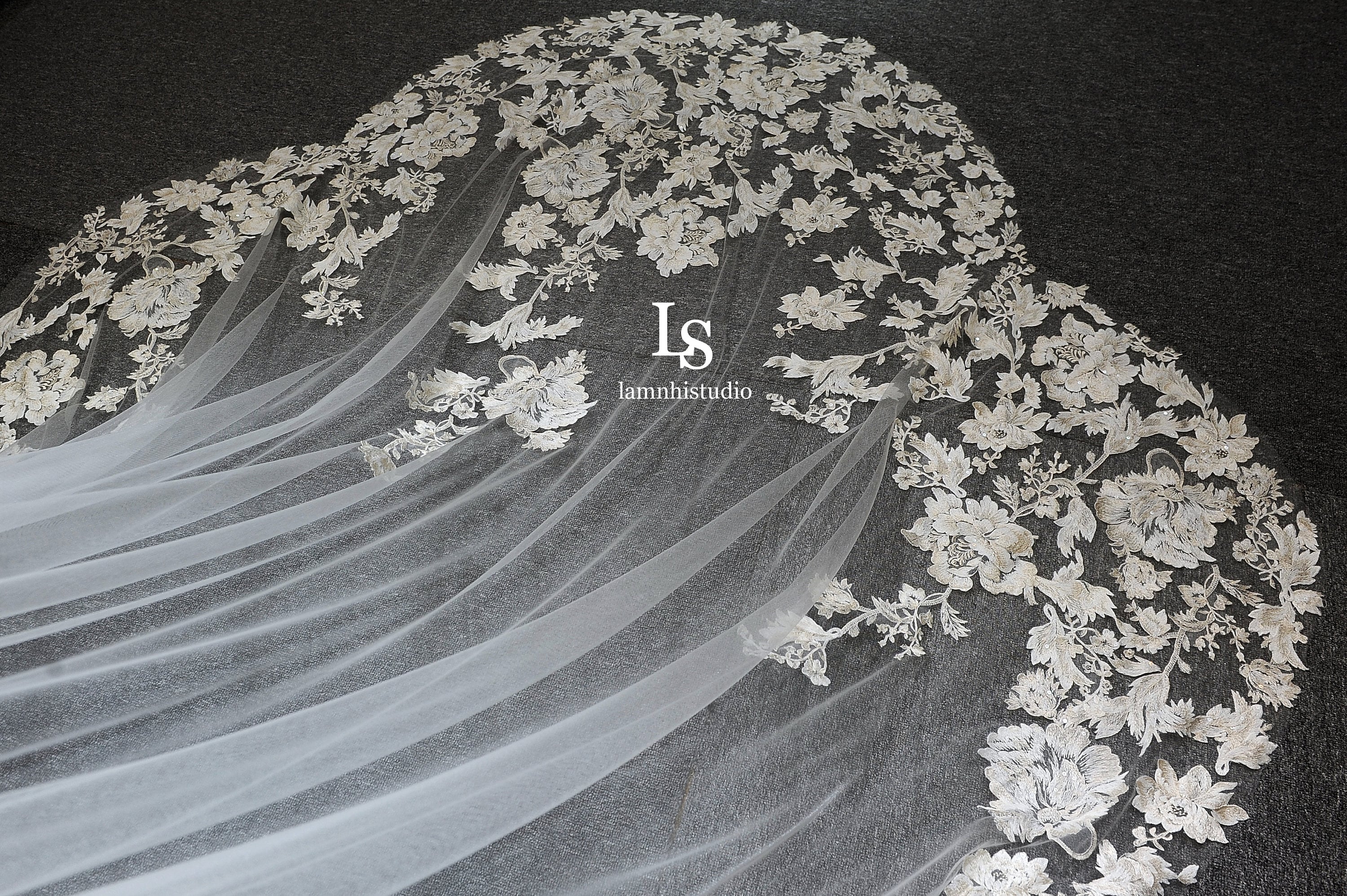 LS20/3D Flower Veil/ Wedding Veil/white Veil/ One Tier Flower Veil, Custom  Veil, Cathedral Wedding Veil -  Sweden