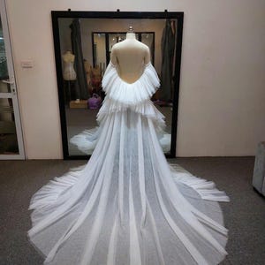 LS198/ Ruffle bridal cape/ Ruffle bridal cape veil/ Ruffle wedding cape/ Ruffle wedding cape veil