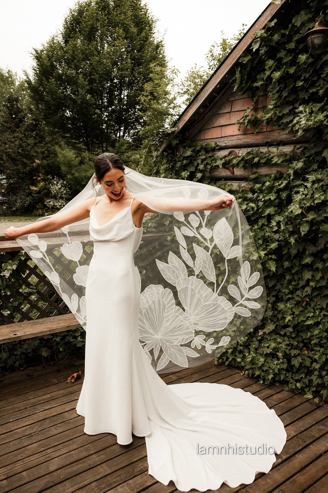 【C15261】VEIL 1.5 LESSON 01 Linzi Jay Single Tier Veil with Pearl and Beaded Edge LA951