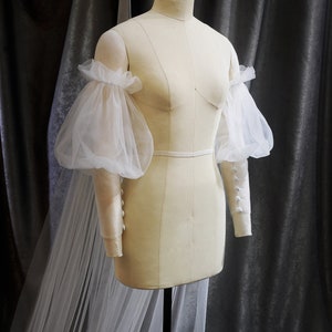 LS148 / Tulle Bridal Cape Veil: Custom Wedding Cape (2.4m x 3m)