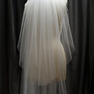 Ls57/ sparkle veil/ glitter veil/ 2 tier veil/ bridal veil/ fingertip veil/ custom veil