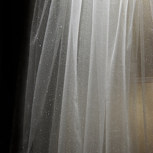 Ls57/ sparkle veil/ glitter veil/ 2 tier veil/ bridal veil/ fingertip veil/ custom veil