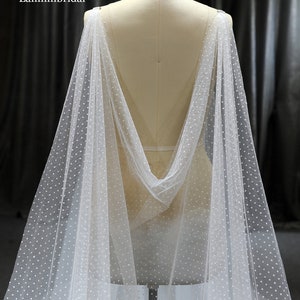 Ls70/polka Dot Draped Cape/bridal Cape Veil/wedding Cape Veil ...