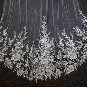 LS152/ Sequin lace veil/bridal veil/sequin veil/bespoke veil/ 1 tier veil/S veil