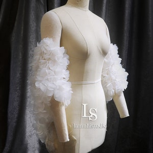 LS178/ bridal cape/ wedding cape/ 3D flower cape/ cape/ custom cape image 2