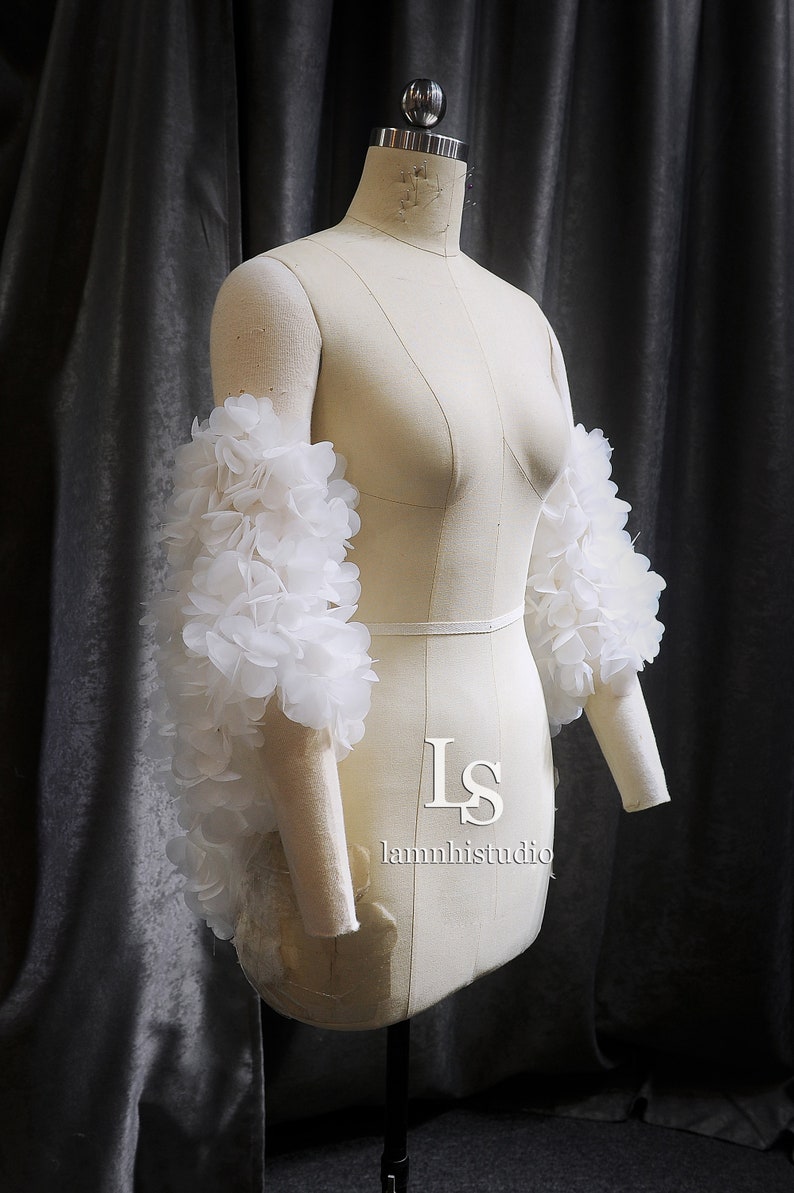 LS178/ bridal cape/ wedding cape/ 3D flower cape/ cape/ custom cape image 2