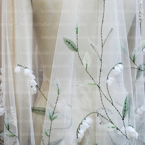 LS157/ Lily of the valley veil/ bridalveil/flower veil/ bespoke veil/couture veil/custom veil/ wedding veil