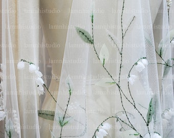 LS157/ Lily of the valley veil/ bridalveil/flower veil/ bespoke veil/couture veil/custom veil/ wedding veil