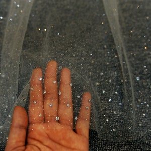 LS101/Rhinestone veil/Sparkle veil/ fingertip veil/ 1 tier veil/ custom veil