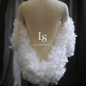 LS178/ bridal cape/ wedding cape/ 3D flower cape/ cape/ custom cape image 6