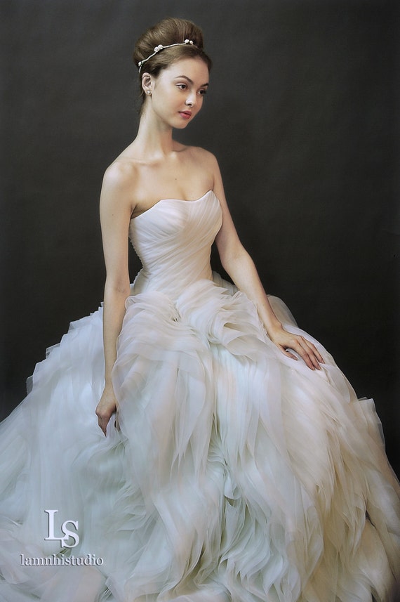 Ls1 Alice Ball Gown Ruffle Skirt With Draped Bodice Etsy
