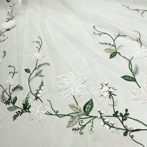 LS73/embroidered veil/cathedral veil/custom veil/ bridal veil
