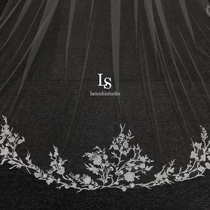 LS118/Lace veil/ chapel veil/ 1 tier veil / custom veil