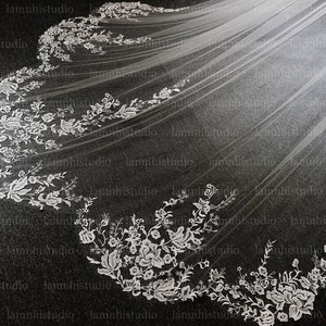 LS156/ scallopes veil/ Lace veil/ bridal veil/ wedding veil/ cathedral veil/custom veil