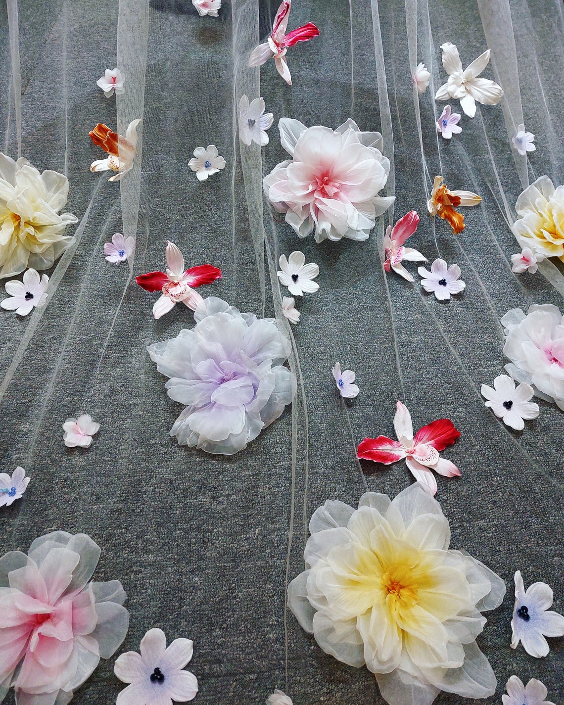 Ls119/3d Flower Veil/ Bridal Veil/ Wedding Veil/ Flower Veil/ - Etsy