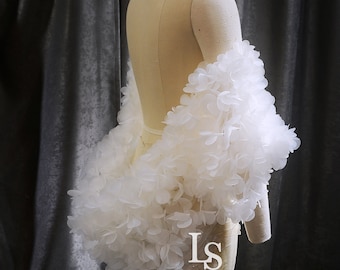 LS178/ bridal cape/ wedding cape/  3D flower cape/ cape/ custom cape