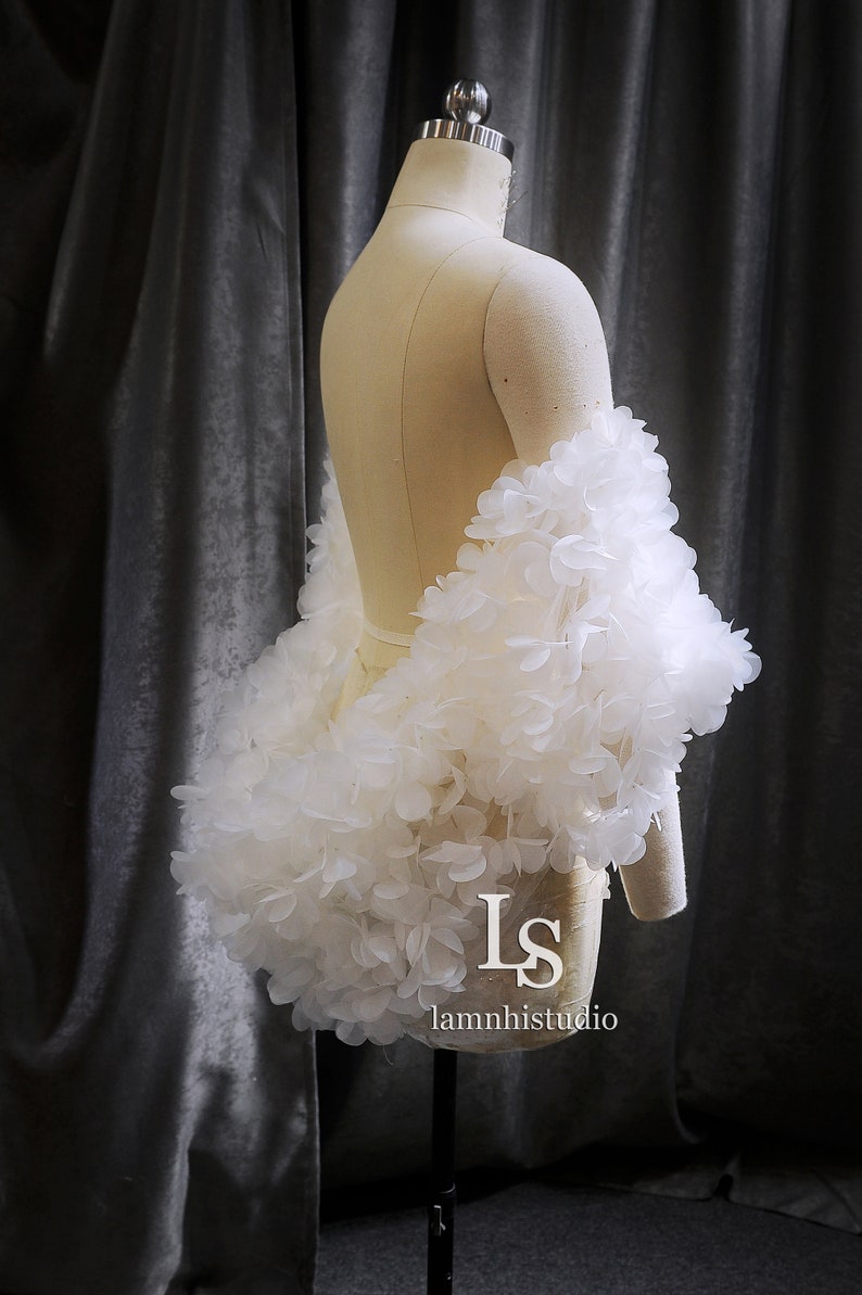 LS178/ bridal cape/ wedding cape/ 3D flower cape/ cape/ custom cape image 1