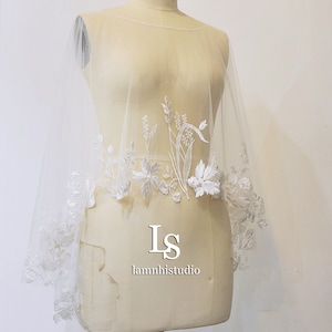 LS130/ lace cape/ / bridal cape/capelet /Wedding  Cape/ Custom cape/bespoke cape