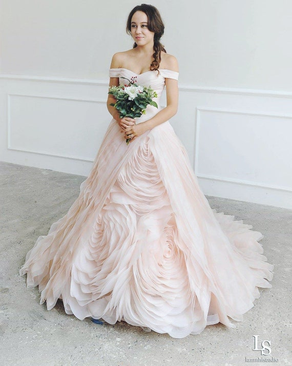 L33 Jane Austin Pastel Pink Weddingdress Aline Weddingdress Etsy