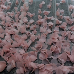 LS100/ 3D flower veil/dusty pink flower veil/1 tier veil/chapel veil/customveil image 9