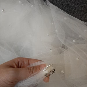 LS103/ Sparkle cape veil/ glitter cape veil/pearl veil / cape veil/ cathedral veil/ custom veil/chapel cape veil image 6