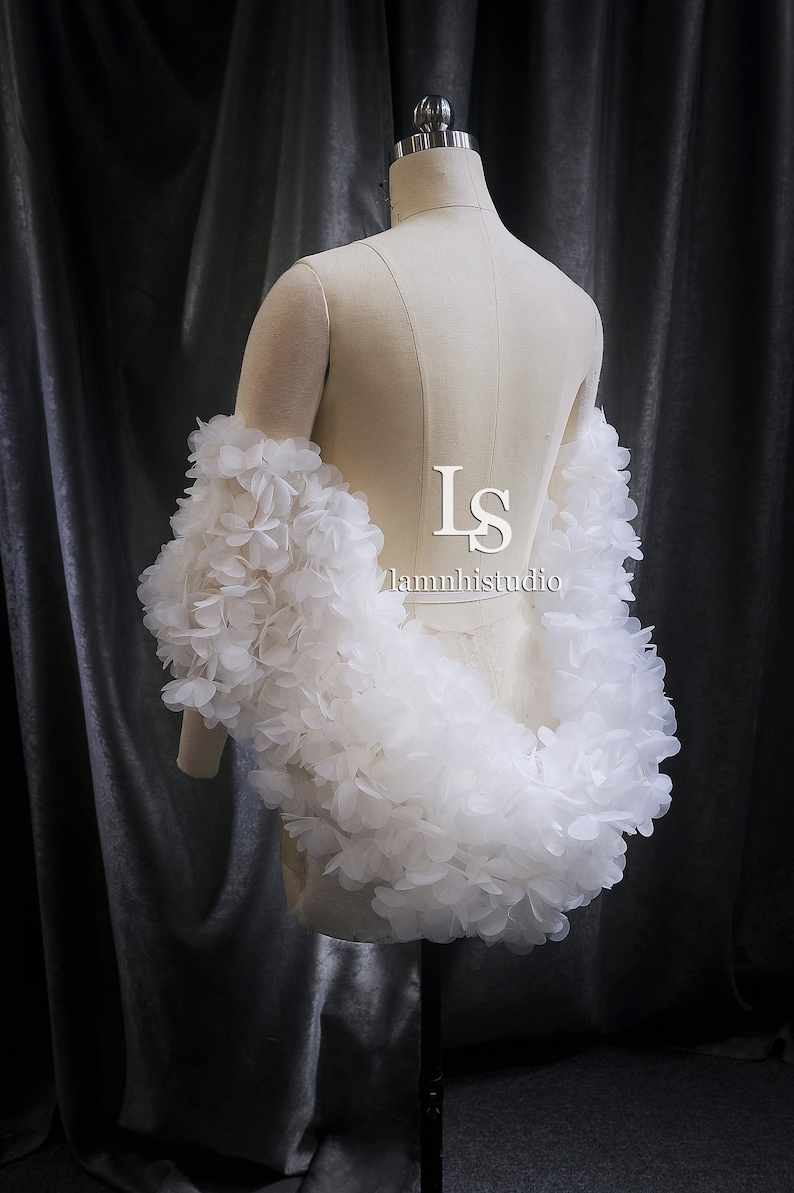 LS178/ bridal cape/ wedding cape/ 3D flower cape/ cape/ custom cape image 4