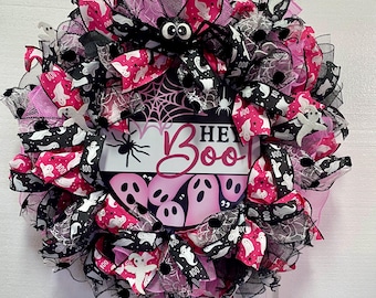 Adorable and Unique Pink Halloween wreath