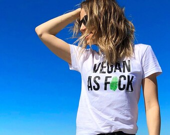 Vegan as Fuck Palm T-Shirt: Plant-Based Graphic Tee | Vegan Gift