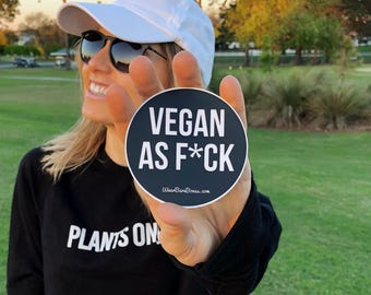 Vegan As F*ck Sticker - Laptop, Phone, Water bottle | Vegan Gift
