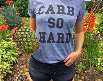 Carb So Hard Vegan Tee: Unisex Tri-Blend Graphic T-Shirt | Vegan Gift
