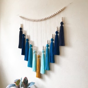 AURORA wall hanging in Lightning Storm palette | boho wall decor | tassel garland | nursery decor