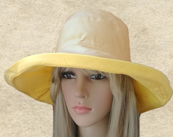 Sombrero cloche de algodón: estilo playero reversible