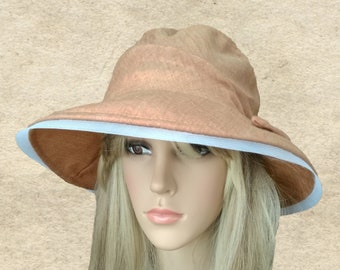 Boho Cloche Sun Hat: Wide Brim Cotton Beach Hat