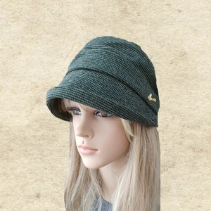 Visor hat cap lady,  Womens fabric cap, Winter newsboy hat, Visor hat lady, Fall winter hat cap,  Womens newsboy hat, Visor cap hat lady