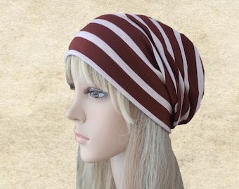 Striped Slouchy Beanie: Lightweight Women's Hat