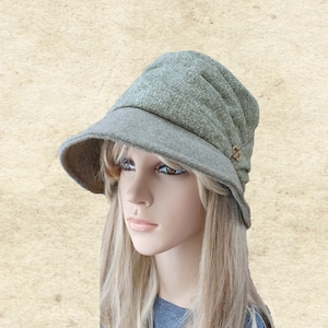 Fall Autumn hat, Womens hat winter,  Cloche winter hat, Brimmed winter hat, Brimmed womens hat, Winter ladies hat, Gray winter hat,