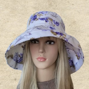 Floral Cotton Sun Hat: Wide Brim Beach Hat
