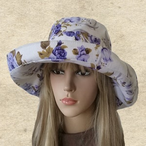 Sun boho hats, Womens cotton hat, Bohemian sun hat, White sun hat women, Women's summer hats, Wide brim sun hat, Brimmed hat lady, Beach hat image 2