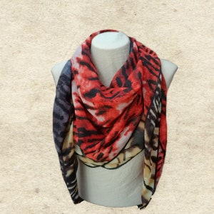 Silk Square Scarf: Boho Women&#39;s Shawl, Silky Fabric