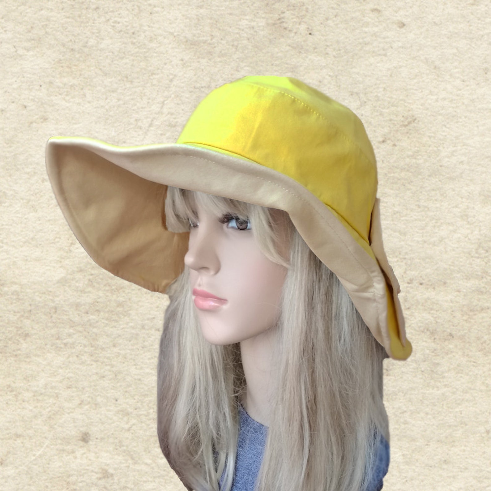 Suns Womens Hats Cotton Summer Hats Beige Fabric Sun Hat - Etsy