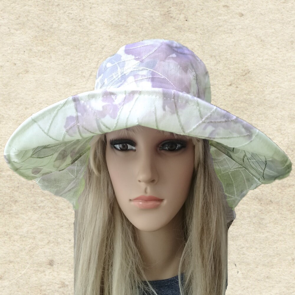 Sun Womens Hats, Purple Summer Hats, Sun Hats Wide Brim, Sun Fabric
