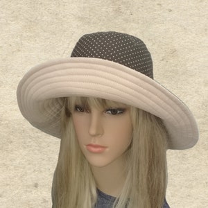Reversible Wide Brim Sun Hat: Women&#39;s Cotton Beach Hat