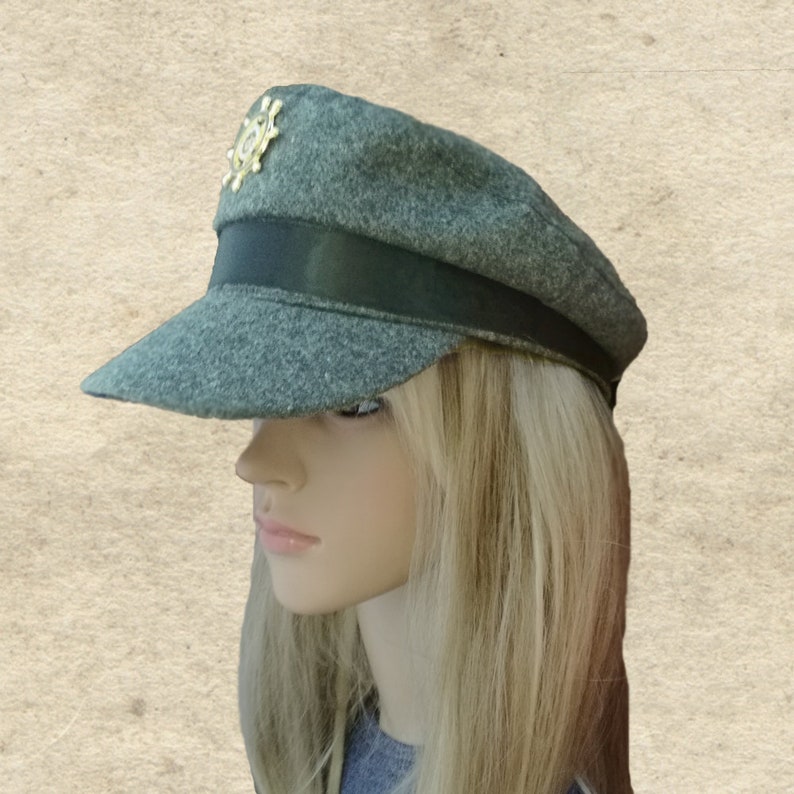 Captains Womens Cap, Black Newsboy Hat, Black Visor Cap, Fashion Winter