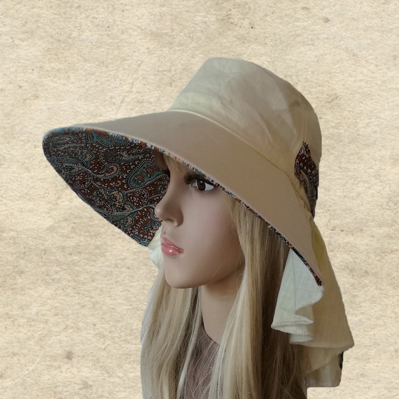 Linen sun hat lady Summer suns hats Floppy linen hats Travel womens hats Cloche summer hats Brimmed hats women Fashion summer hats