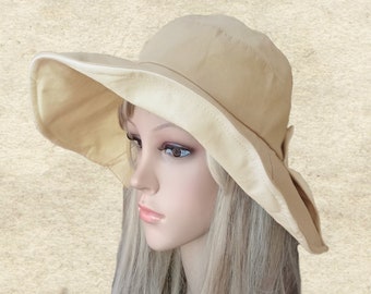 Wide Brim Summer Sun Hat, Beach Packable Womens Hat