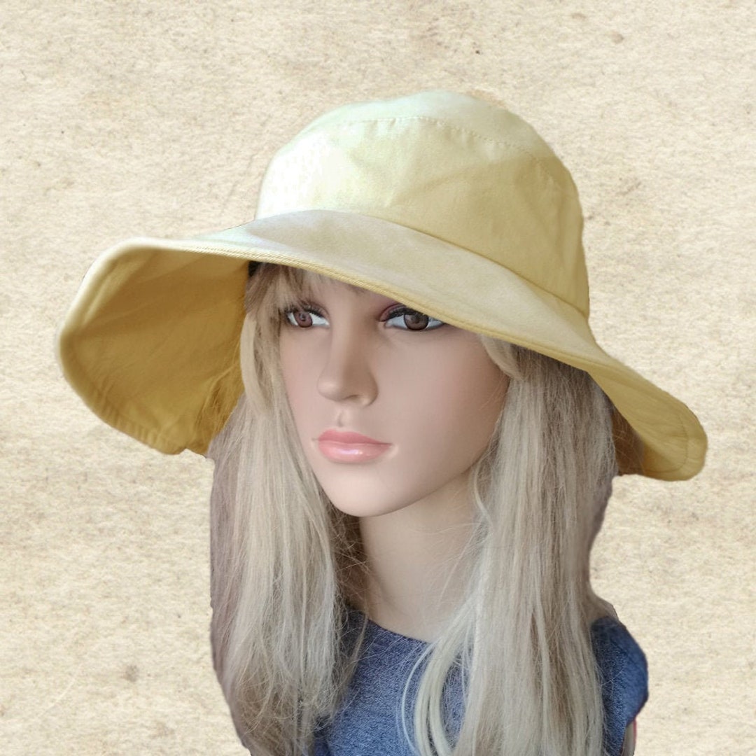 Suns Womens Hats Cotton Summer Hats Beige Fabric Sun Hat Etsy