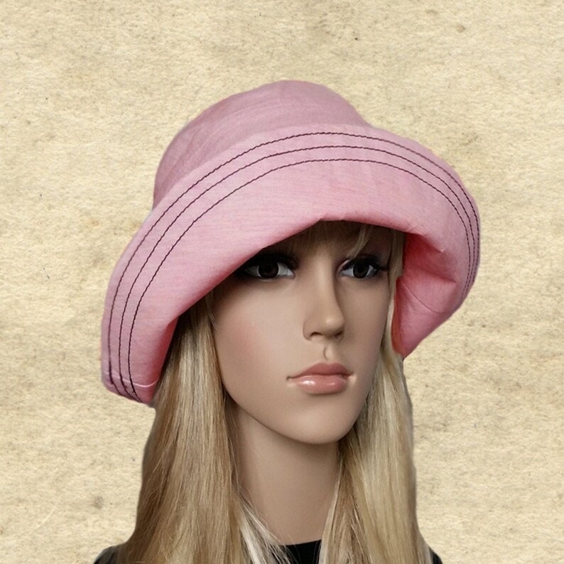 Sun Cloche Hats, Womens Summer Hats, Pink Fabric Hats, Suns Hats Womens