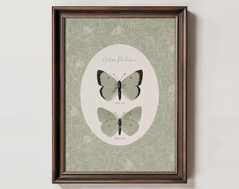 Vintage Butterfly Print: Neutral Botanical Insect Wall Art (Digital Download)