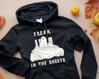 Sudadera con capucha Freak In The Sheets. Linda sudadera con capucha fantasma. Regalo de Halloween. Sudadera con capucha de Halloween. Sudadera con capucha espeluznante. Regalo fantasma. Divertido regalo fantasma. Regalo espeluznante