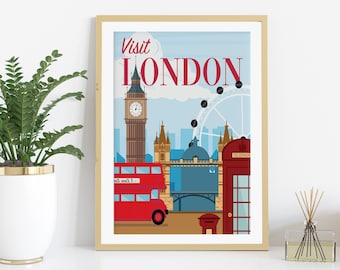 London Wall Art. London Print. England Art. UK Print London Vacation Gift. Printable Wall Art. Digital Download. London Poster. London Decor